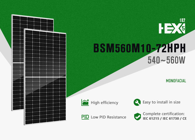 Panou solar fotovoltaic BlueSun pmax 560W monocristalin 144 celule 2278x1134x35